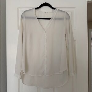Pleione Cream V-Neck Blouse